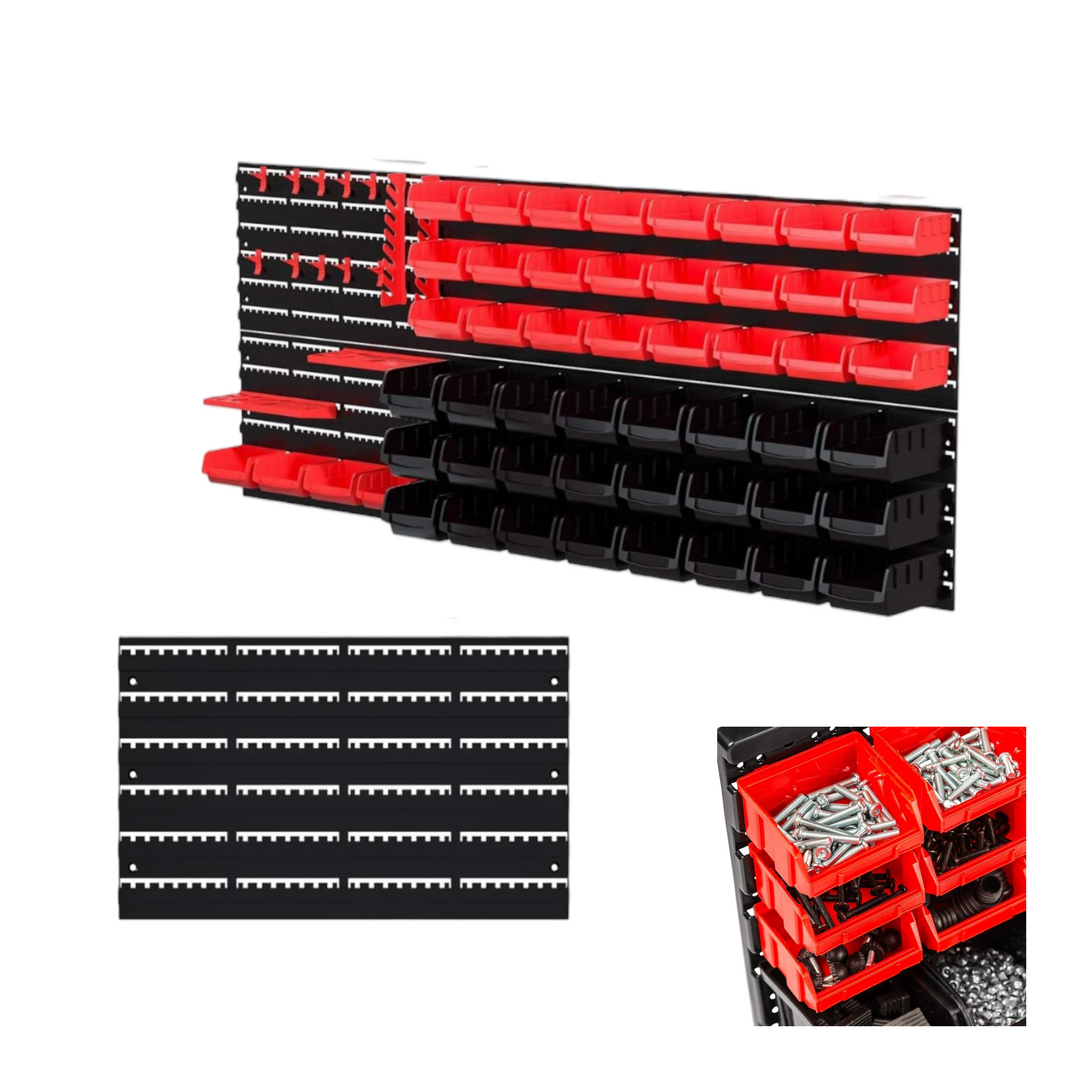 Įrankių sienelės stendai 141cm x 54cm 72 dalių su lentynomis 1