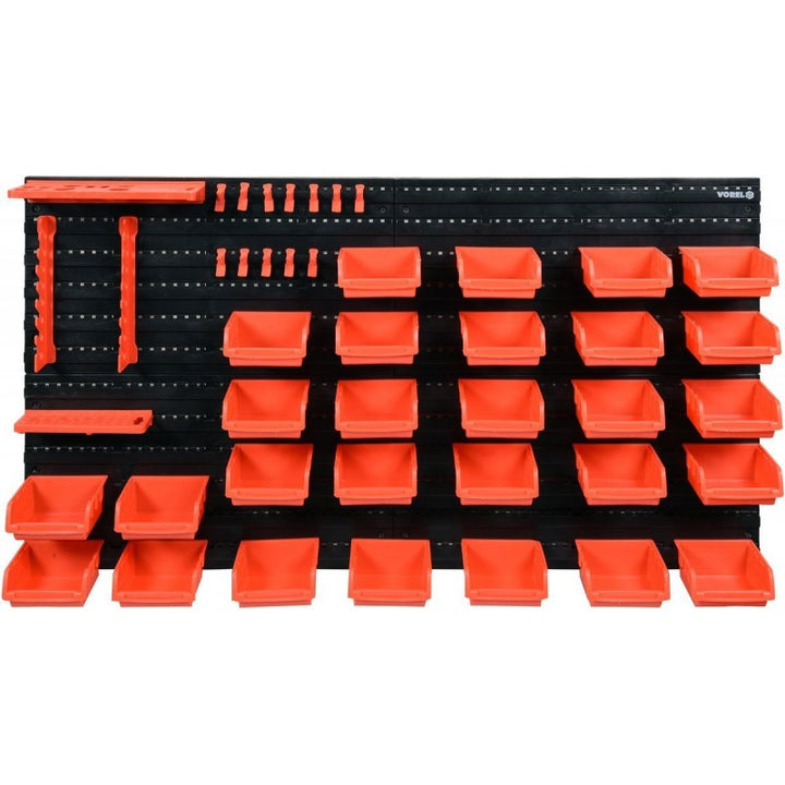 Įrankių sienelės stendai 141cm x 54cm 72 dalių su lentynomis 7