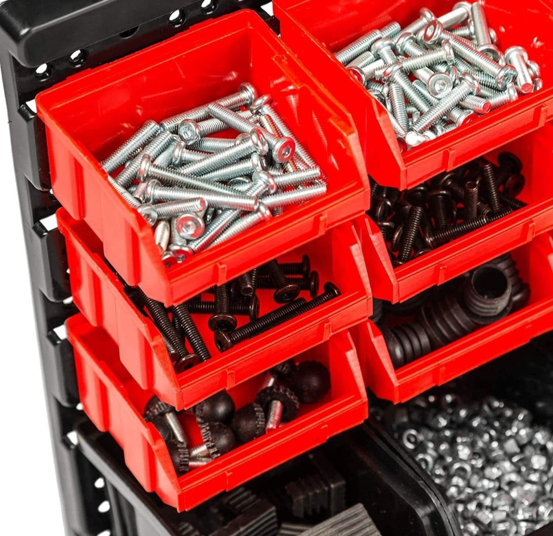 Įrankių sienelės stendai 141cm x 54cm 72 dalių su lentynomis 9