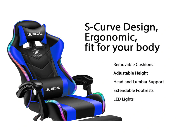 Kompiuterinė Žaidimų kėdė su rgb ir garso kolonėlėmis 7