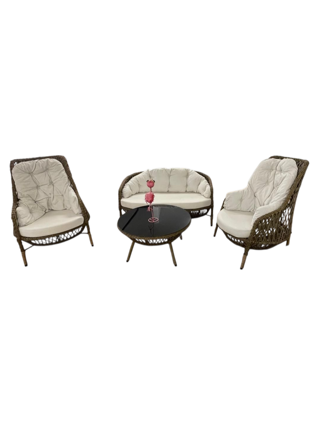 4 Dalių Sodo Baldų Komplektas su Foteliais