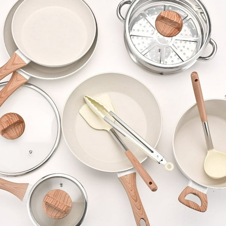 12 dalių nelimpančių puodų ir keptuvių rinkinys