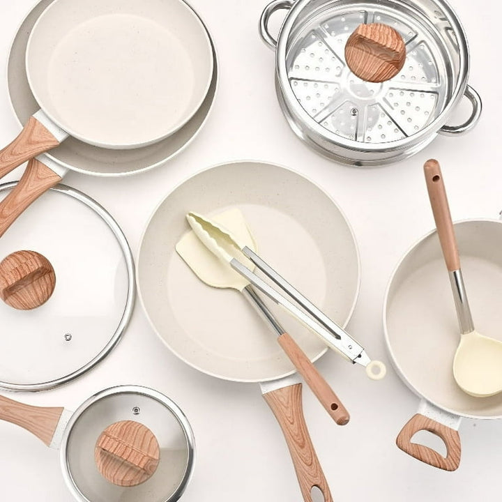 12 dalių nelimpančių puodų ir keptuvių rinkinys