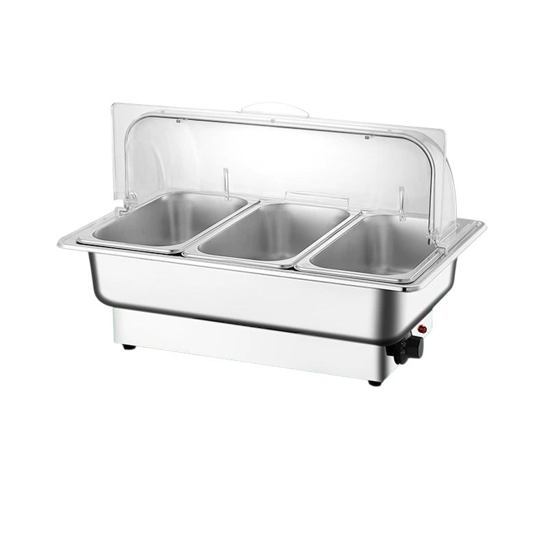 Elektrinis maisto šildytuvas marmitas 13,5L - su skaidriu dangčiu