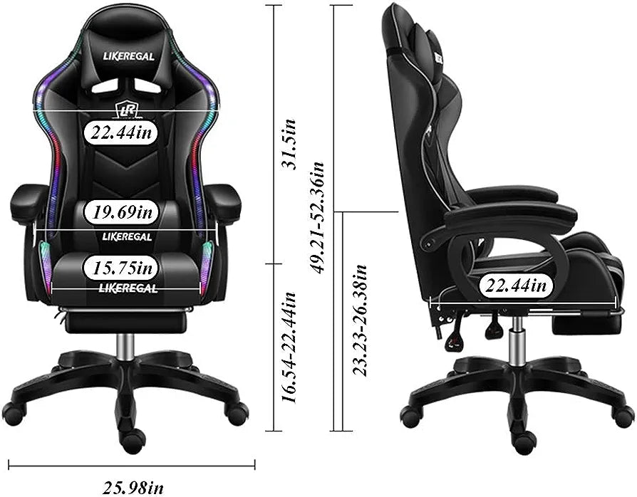 Kompiuterinės kėdės ir stalo komplektas rgb Led 6