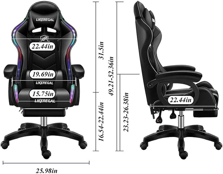 Kompiuterinės kėdės ir stalo komplektas rgb Led 6